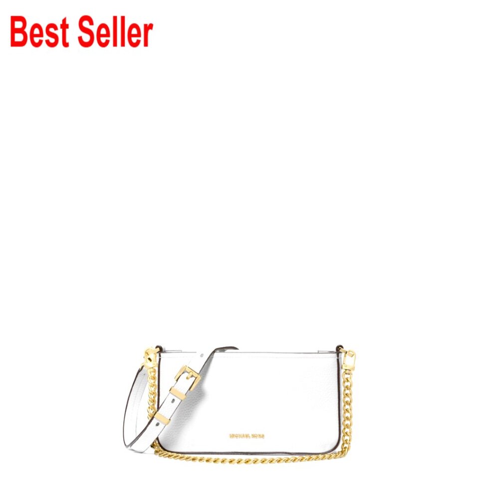 Pebbled Leather Convertible Crossbody Bag With Chain Handle